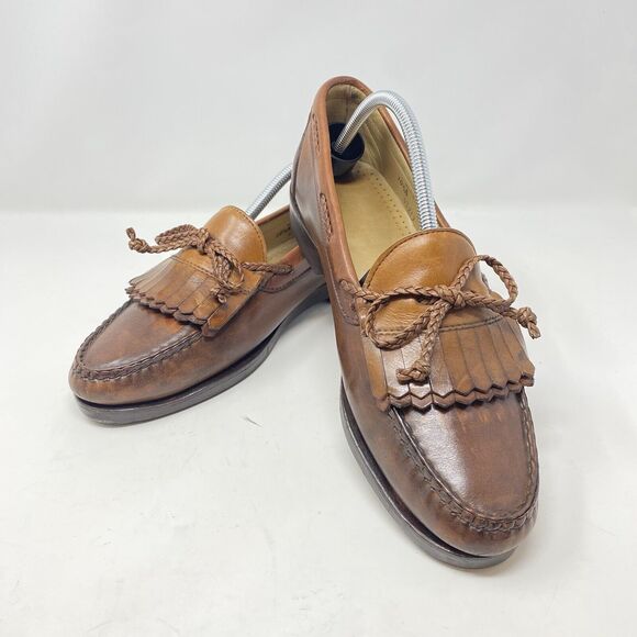 Allen Edmonds Woodstock Men’s Sz 10.5 A Brown Leather Kiltie Loafers Dress Shoes main image 13